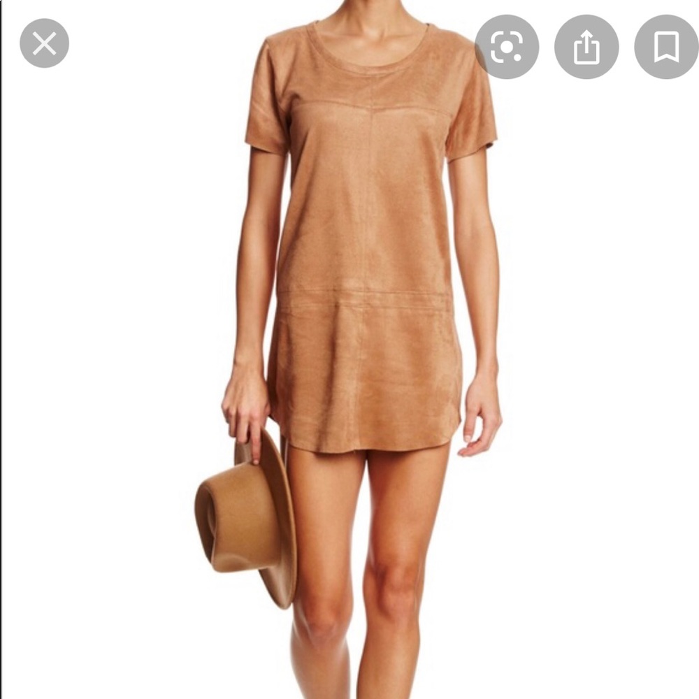 Olivaceous Brown Suede Mini Dress